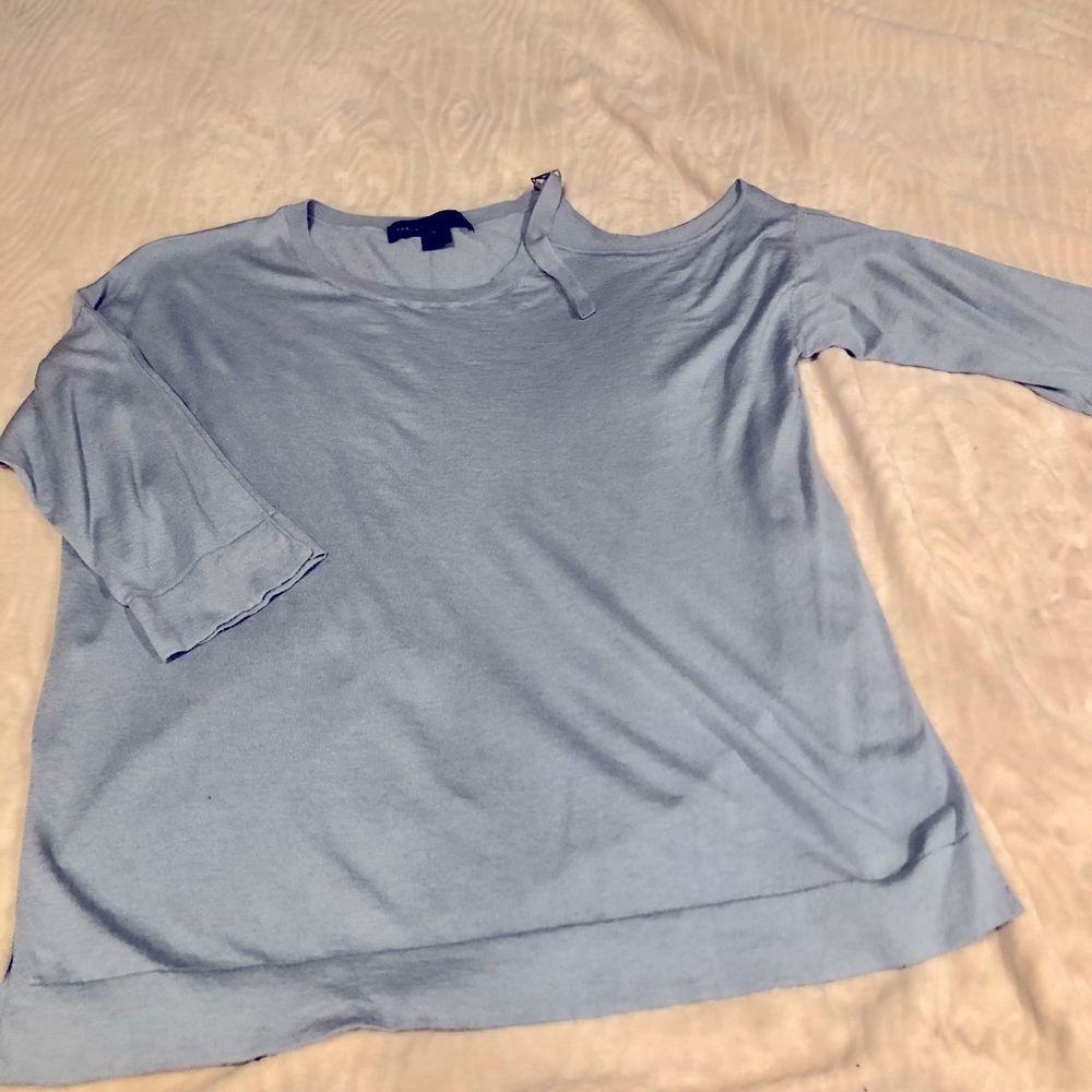 French Connection Light Blue Off-the-Shoulder Sweater